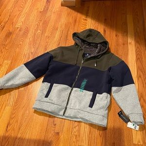 Men’s US Polo Association Size Large Colorblock Lined Zip Up Sweatshirt